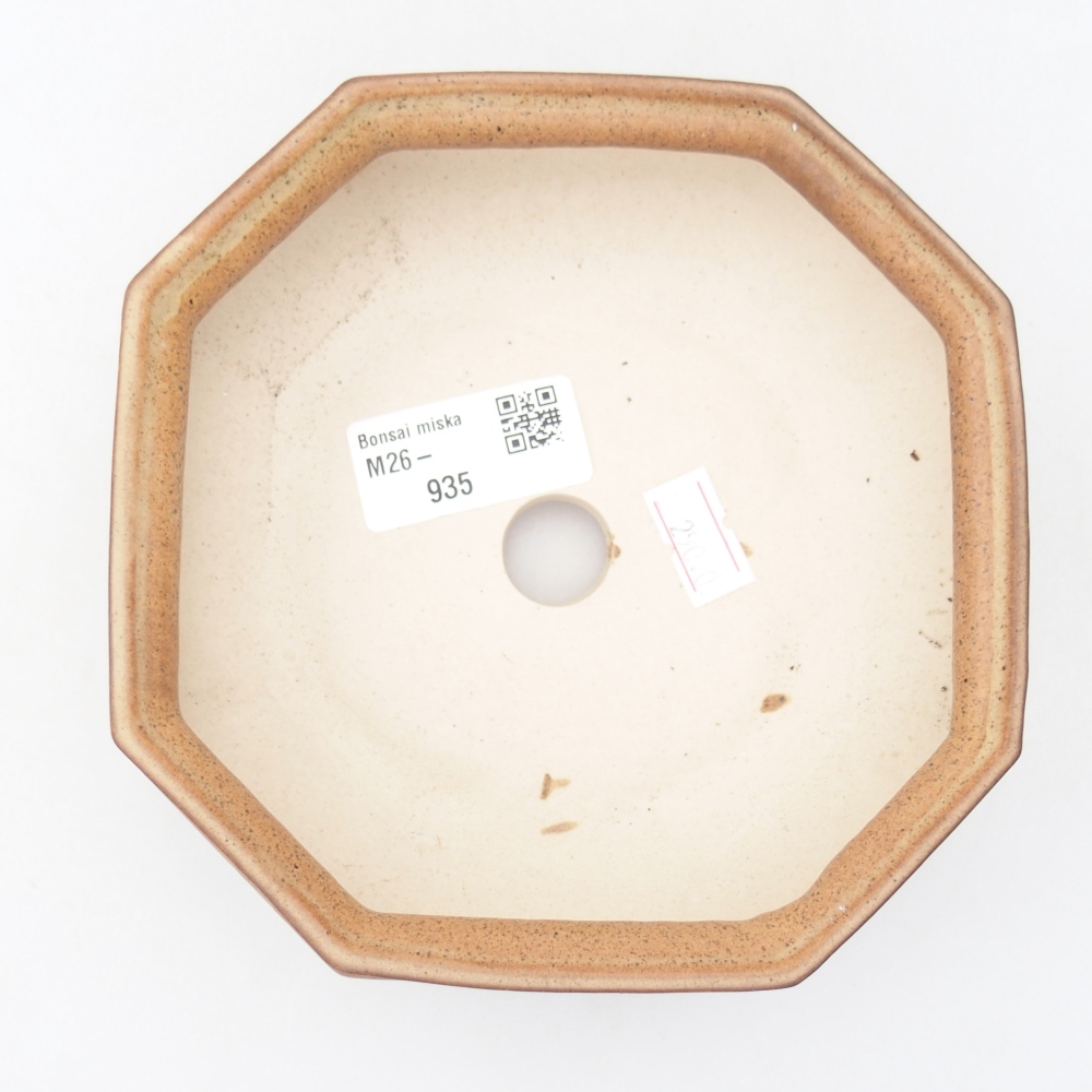 Bonsaischaal van keramiek 13,5 x 13,5 x 4,5 cm, bruin