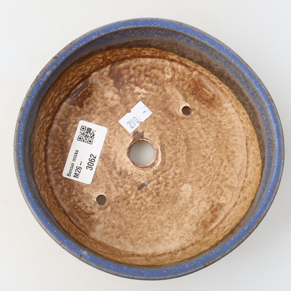 Keramische bonsaipot 15,5 x 15,5 x 5 cm, kleur: blauw