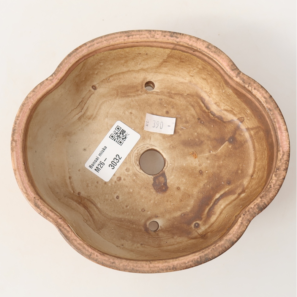 Bonsaischaal van keramiek 17 x 15,5 x 5,5 cm, roze