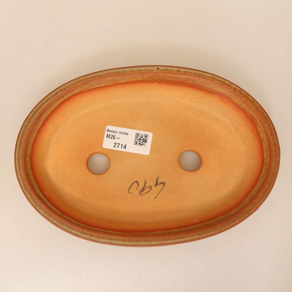Keramische schaal  21 x 14,5 x 3,5 cm, kleur bruin