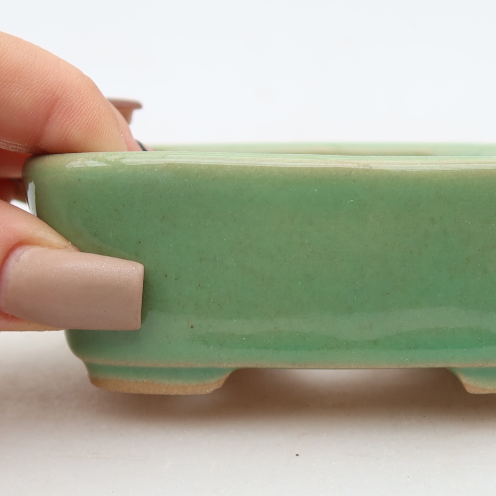 Keramische bonsaipot 10 x 8 x 3,5 cm, kleur groen
