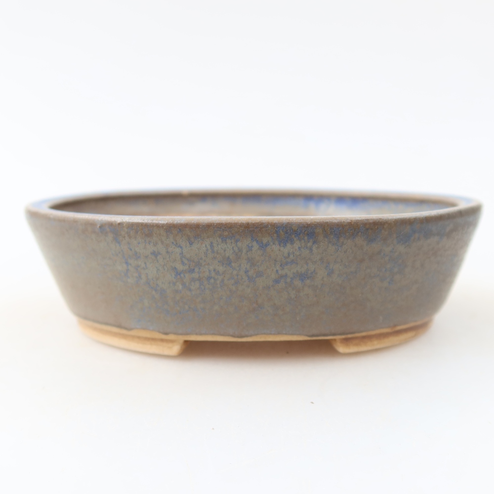 Keramische bonsaipot 12,5 x 10,5 x 3,5 cm, kleur: blauw