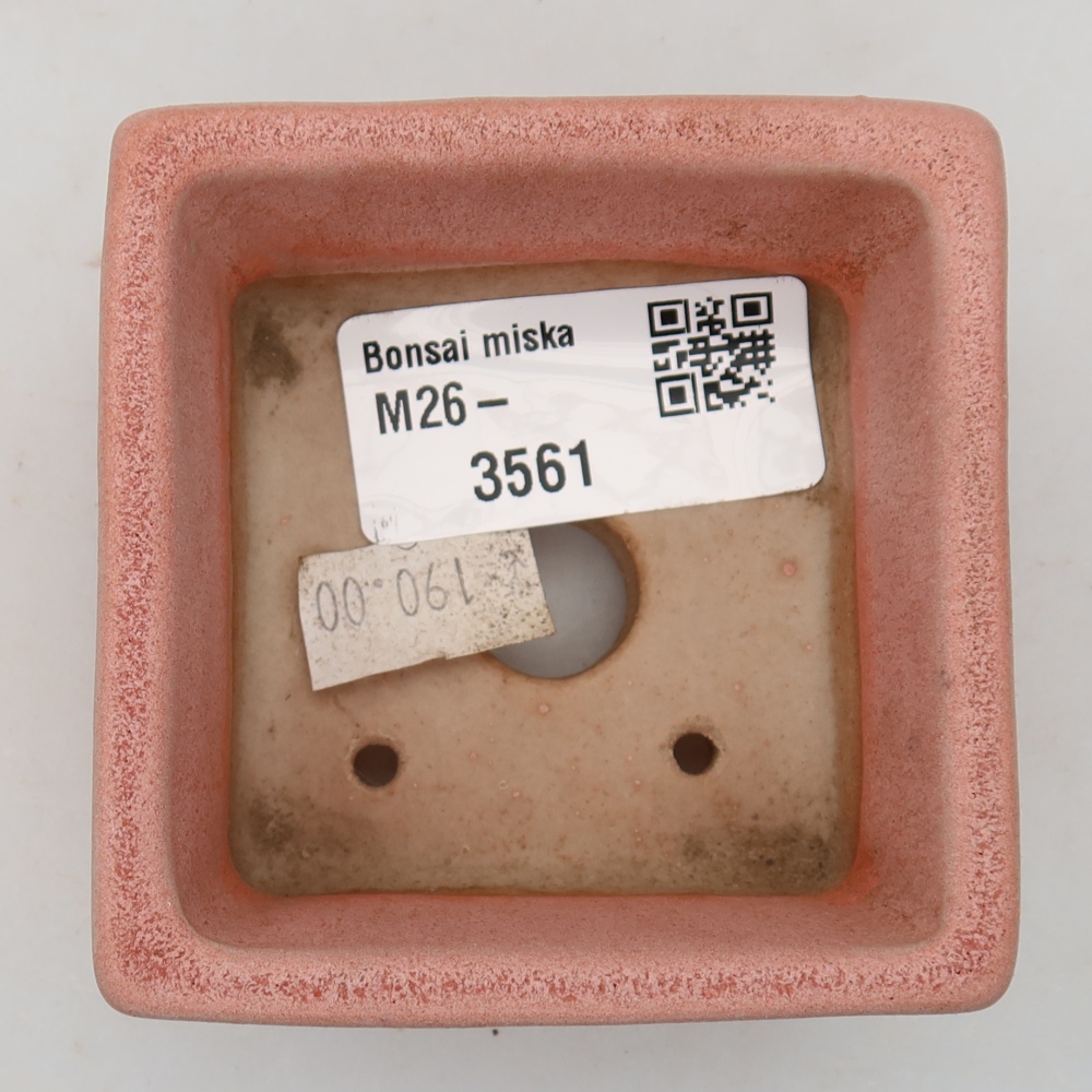 Keramische bonsaischaal 7 x 7 x 3,5 cm, kleur: roze