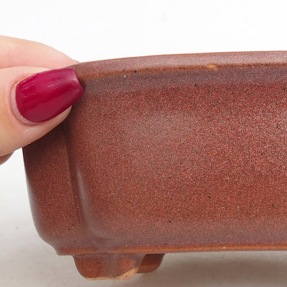 Bonsaischaal van keramiek 13 x 10,5 x 5,5 cm, bordeauxrood