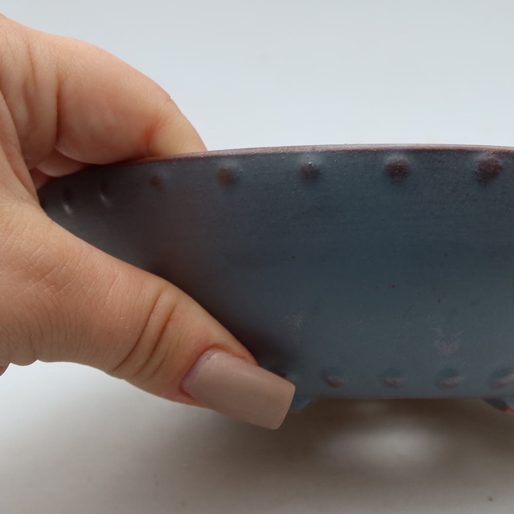 Keramische bonsaipot 17,5 x 17,5 x 5 cm, metaalkleur