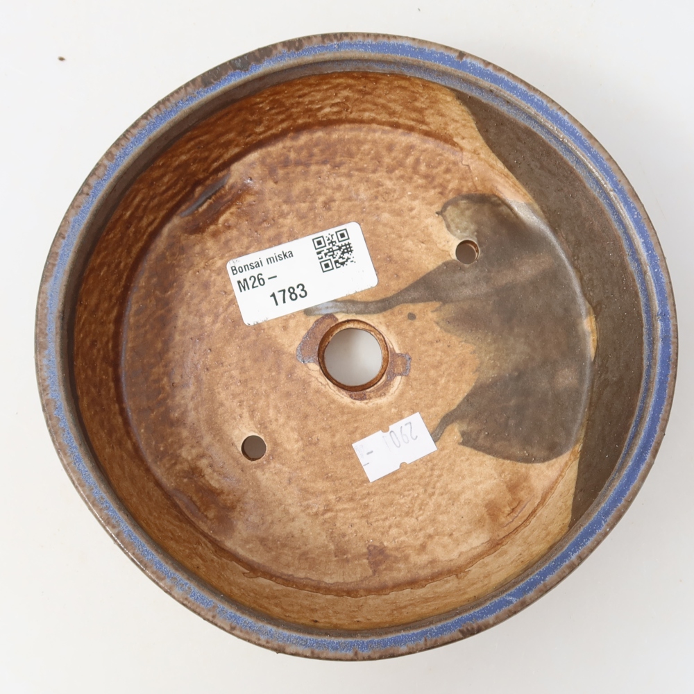 Keramische bonsaipot 15,5 x 15,5 x 5 cm, kleur: blauw
