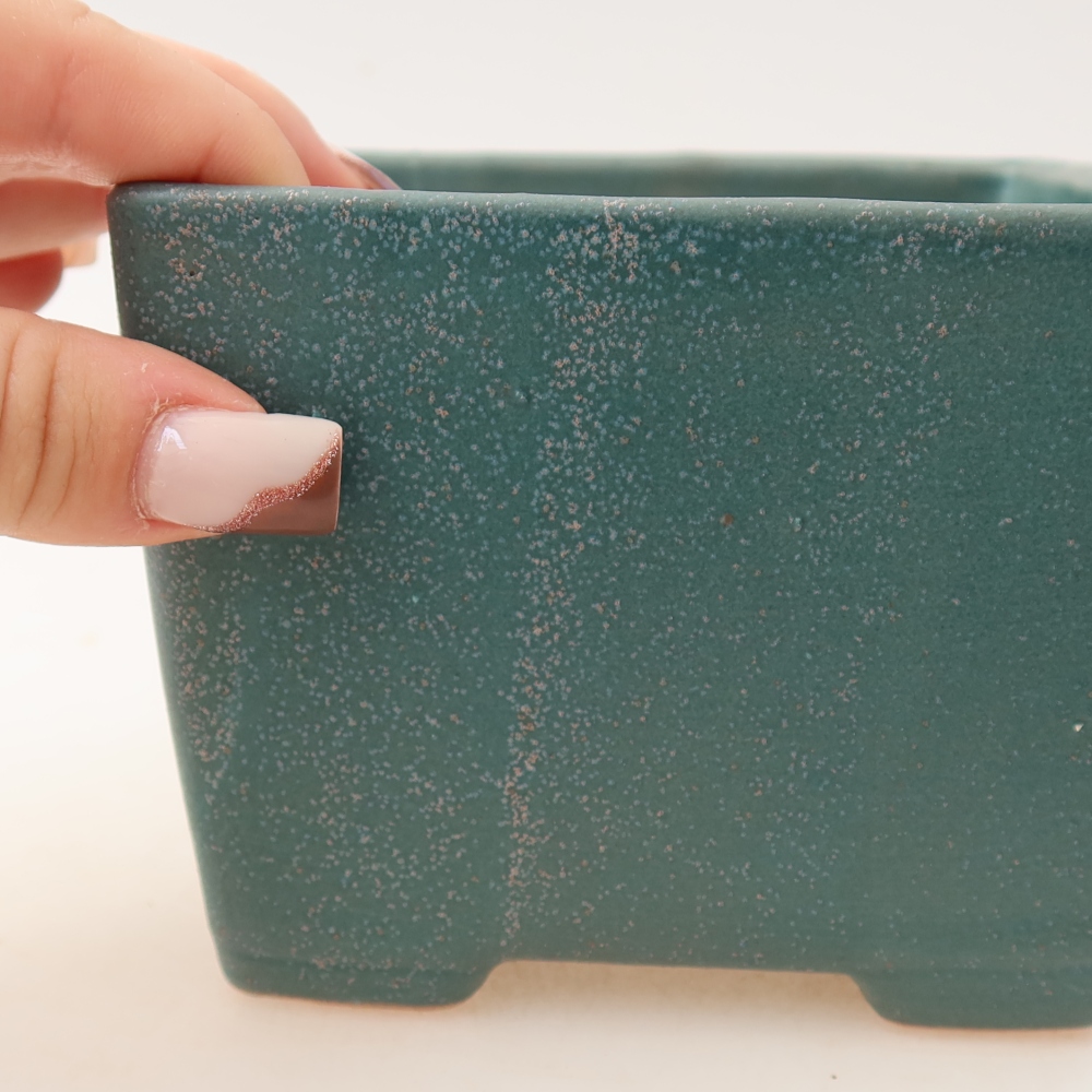Keramische bonsaipot 11,5 x 11,5 x 9 cm, kleur: blauw