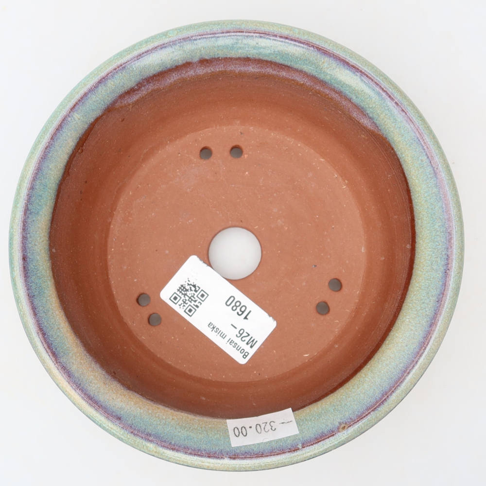 Keramische bonsaipot 14,5 x 14,5 x 4,5 cm, kleur groen