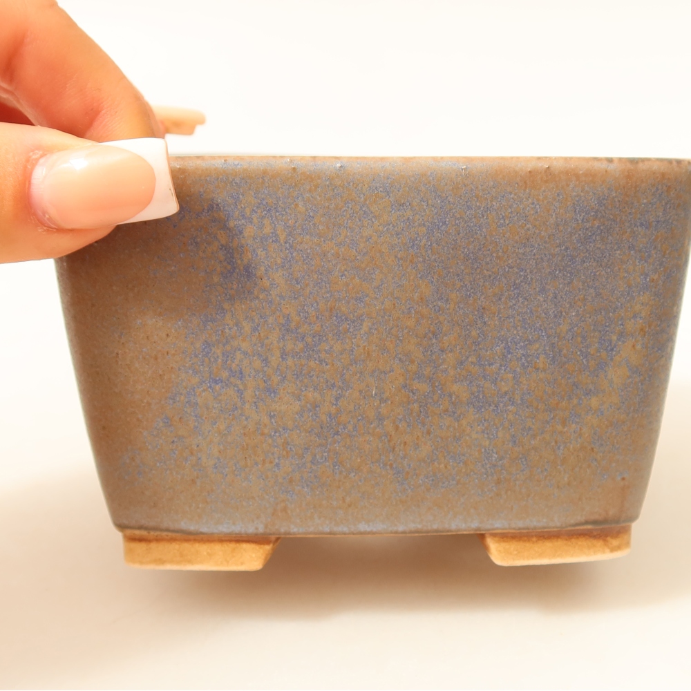 Keramische bonsaipot 10,5 x 10,5 x 7 cm, kleur: blauw