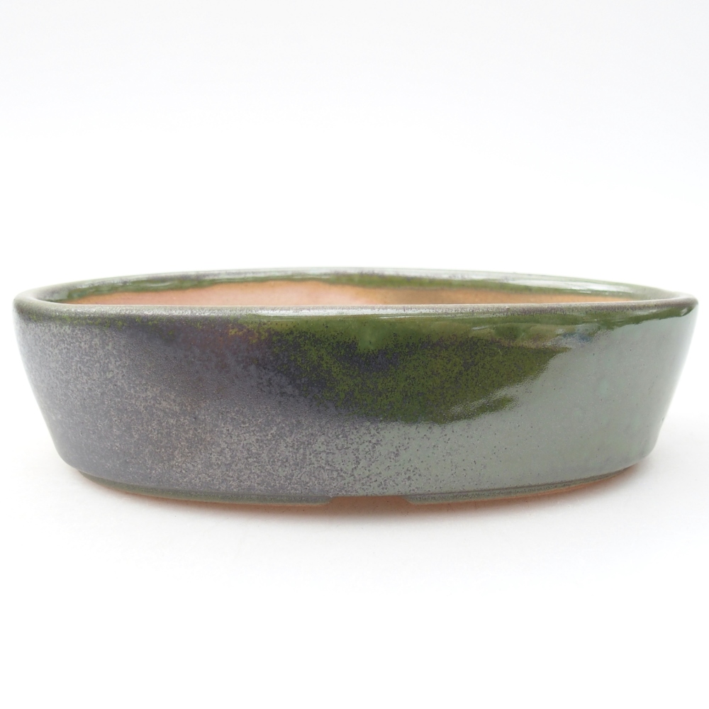 Bonsaischaal van keramiek 16,5 x 11,5 x 4,5 cm, groen