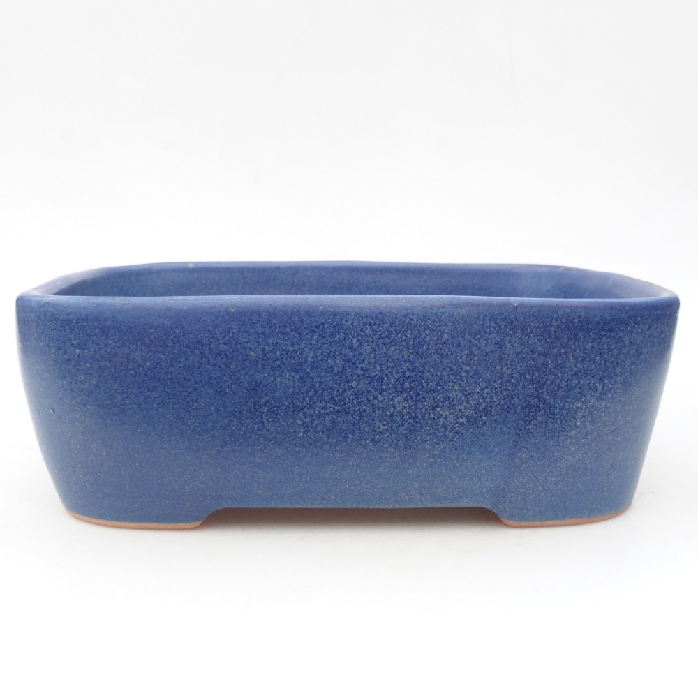 Bonsaischaal van keramiek 23 x 17 x 7,5 cm, kleur blauw