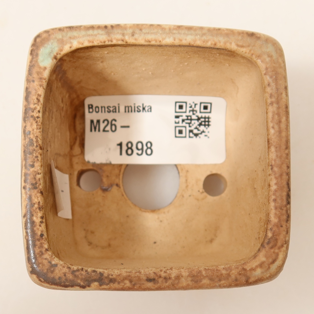 Bonsaischaal van keramiek 6 x 6 x 4,5 cm, groen