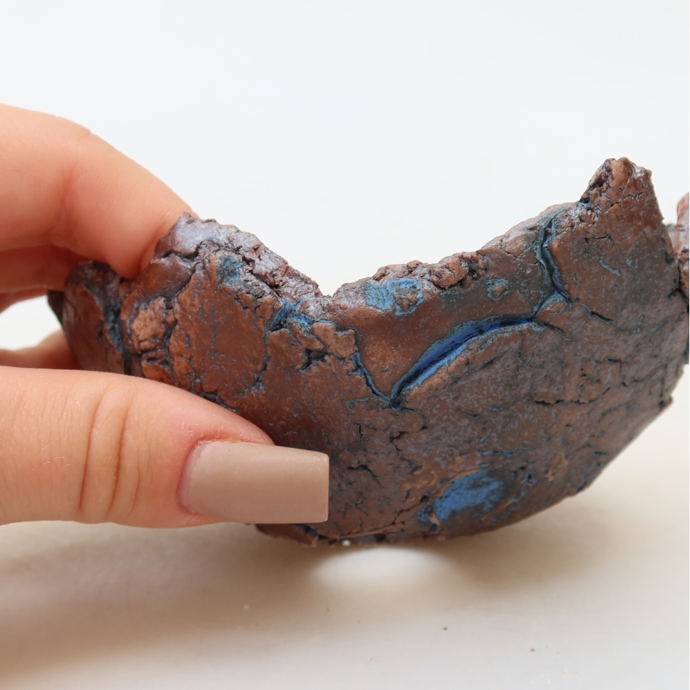 Keramische schaal 11,5 x 10 x 5,5 cm, kleur: blauw