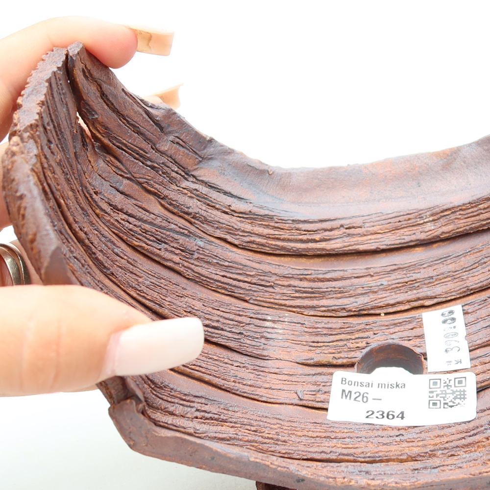 Keramische schaal  17 x 11,5 x 11,5 cm, kleur bruin