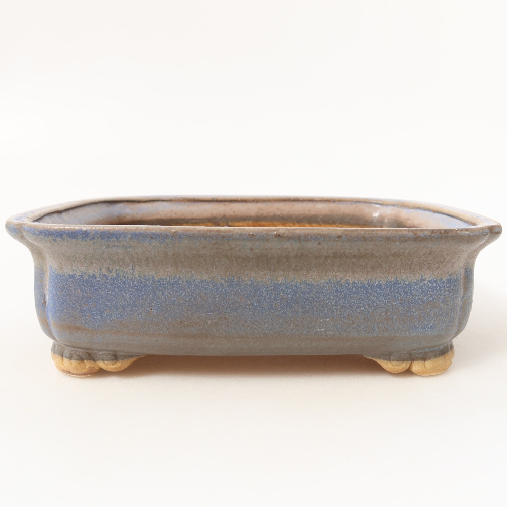 Keramische bonsaipot 19,5 x 17 x 6 cm, kleur: blauw