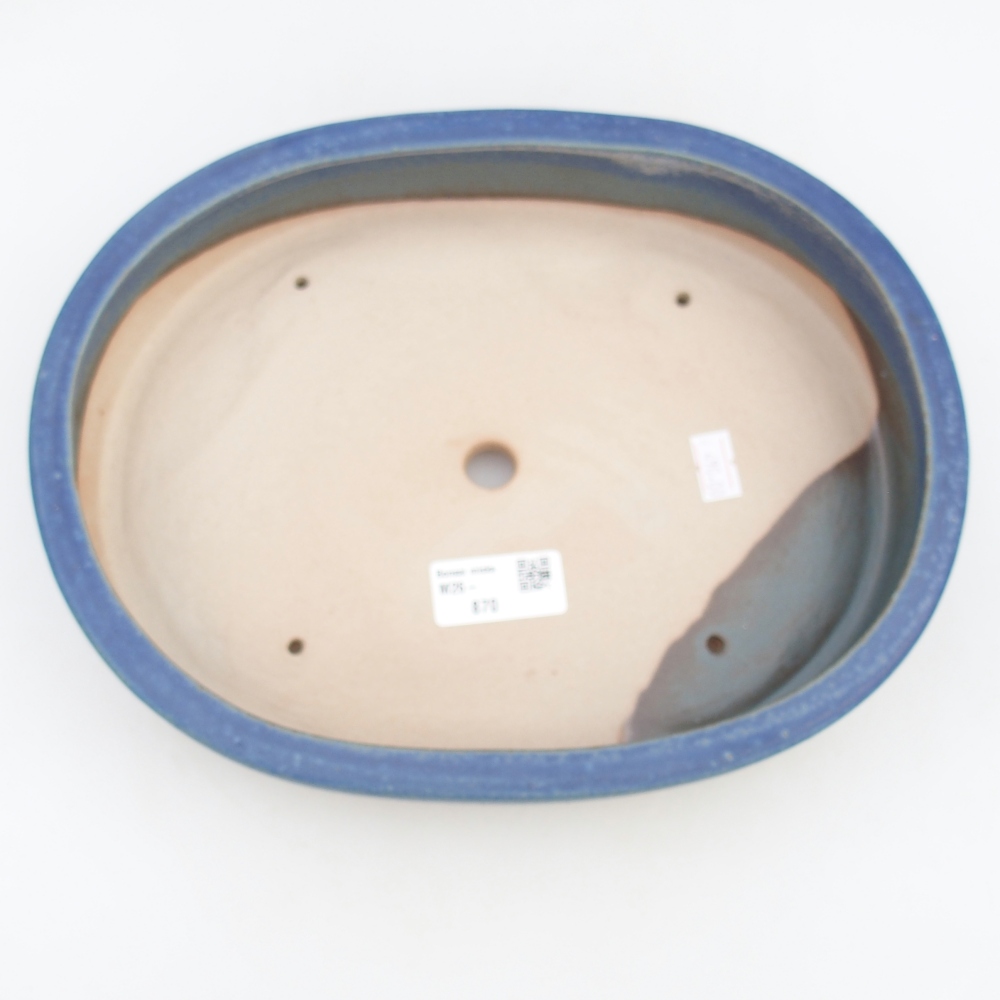 Bonsaischaal van keramiek 26,5 x 21 x 5 cm, kleur blauw