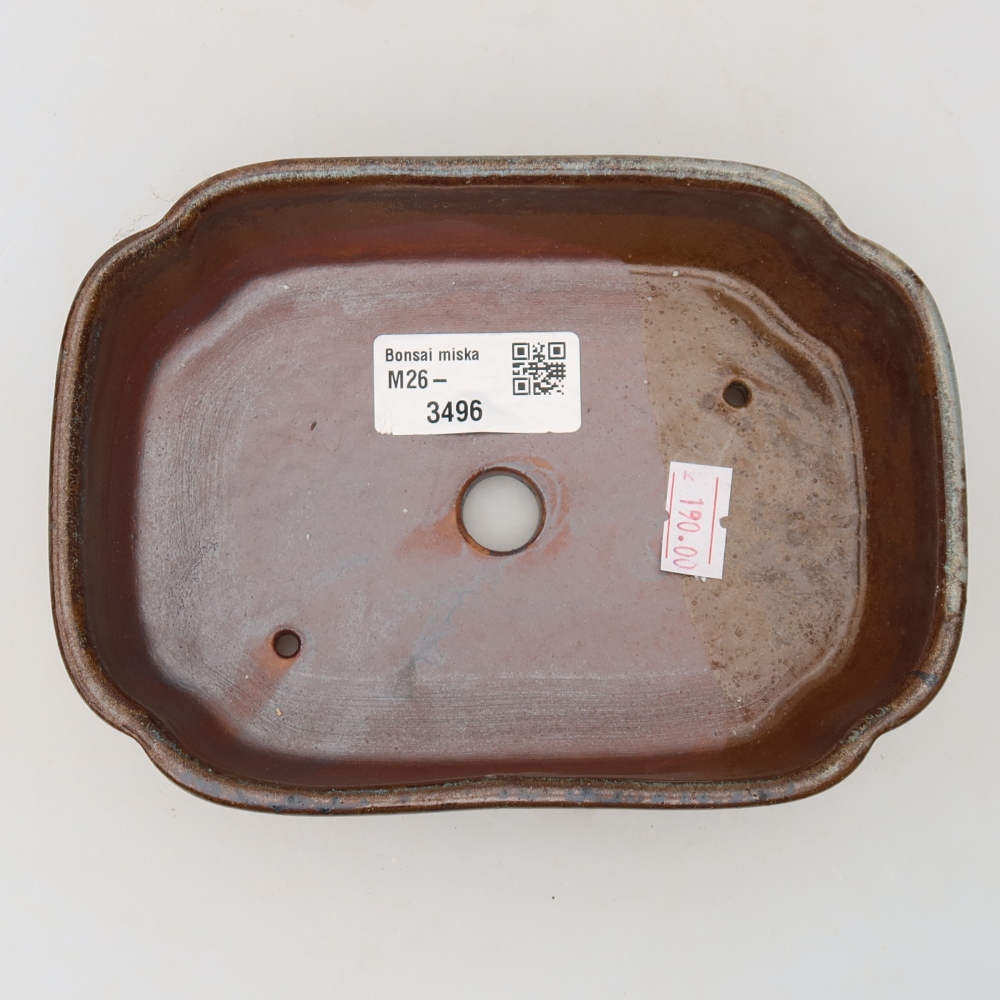 Keramische bonsaipot 16 x 11,5 x 4 cm, kleur: bruin