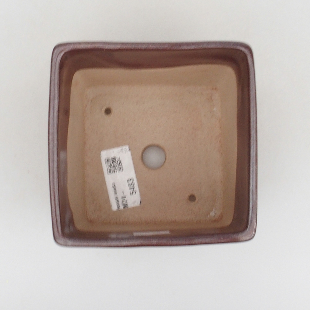 Bonsaischaal van keramiek 11 x 11 x 8,5 cm, bruin