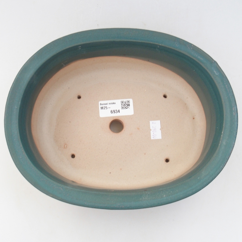 Bonsaischaal van keramiek 26 x 26 x 8 cm, kleur rood