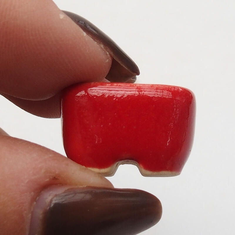 Mini-bonsaipotje 1,5 x 1 x 1 cm, kleur: rood