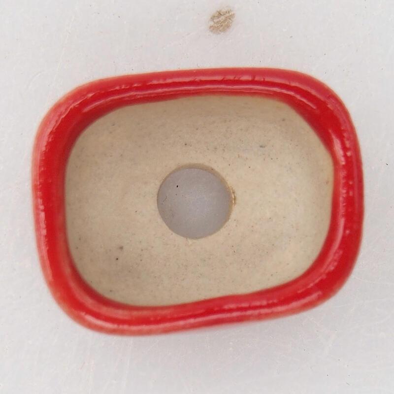 Mini bonsaischaal 2 x 1,5 x 1 cm, kleur rood