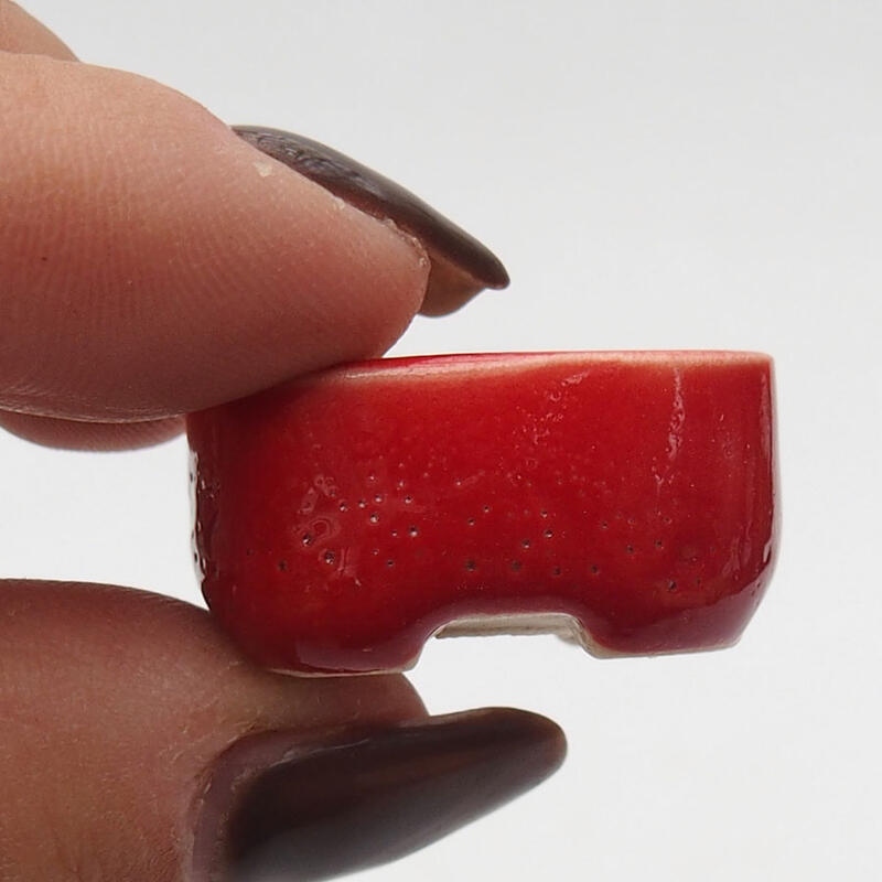 Mini bonsaischaal 2 x 1,5 x 1 cm, kleur rood