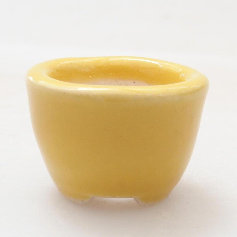 Mini-bonsaischaal 2 x 2 x 1,5 cm, kleur: geel