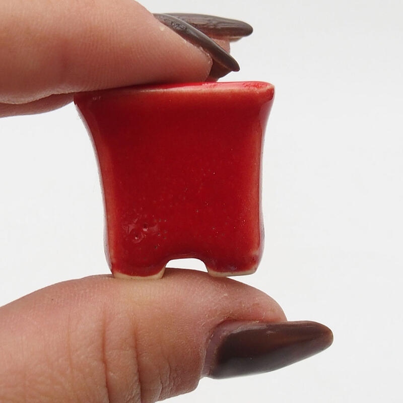 Mini bonsaischaal 2 x 2 x 2 cm, kleur rood