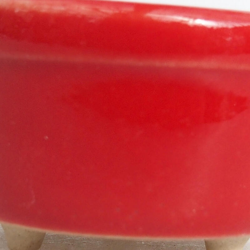Mini bonsaischaal 3,5 x 3,5 x 2 cm, kleur rood