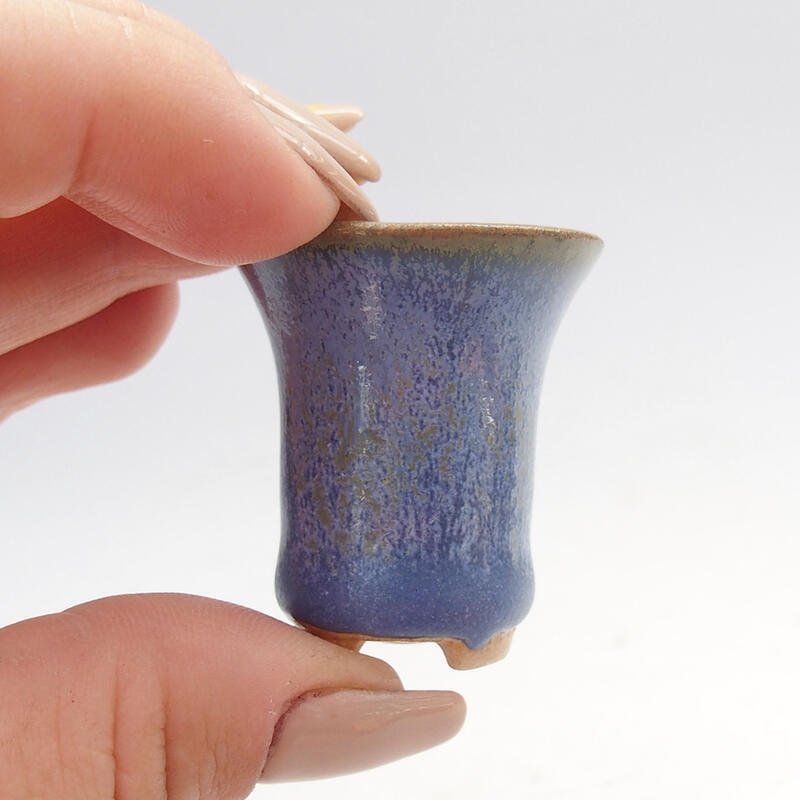 Mini bonsaischaal 3 x 3 x 3,5 cm, kleur blauw