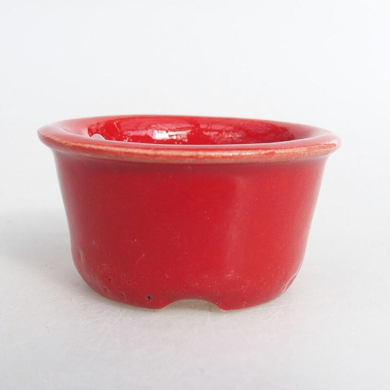Mini bonsaischaal 4,5 x 4,5 x 2,5 cm, kleur rood