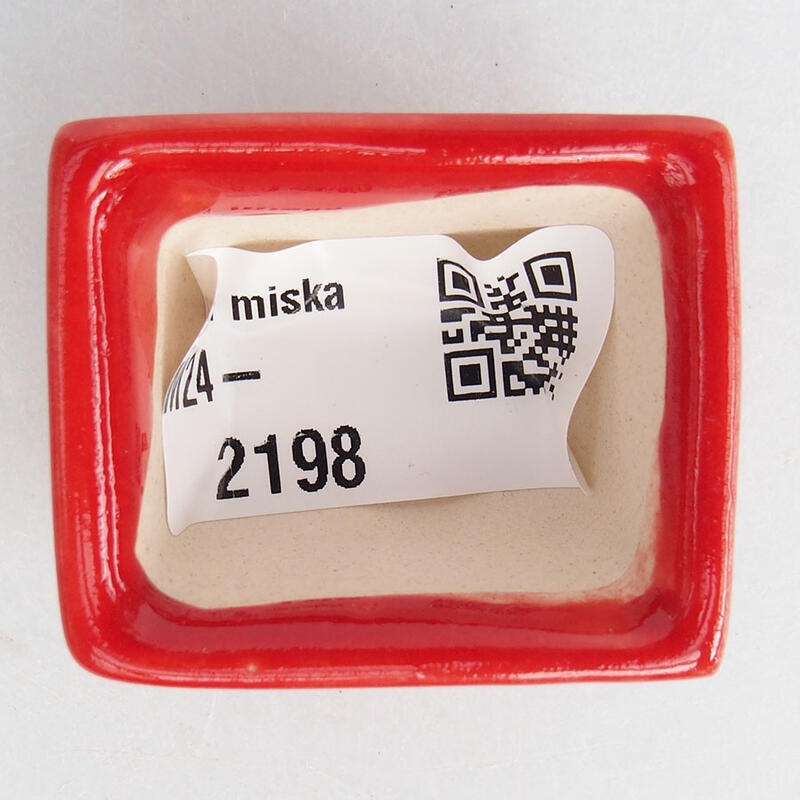 Mini bonsaischaal 4 x 3 x 2 cm, kleur rood