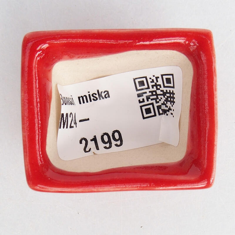 Mini bonsaischaal 4 x 3 x 2 cm, kleur rood