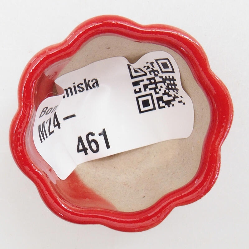 Mini bonsaischaal 4 x 4 x 2 cm, kleur rood