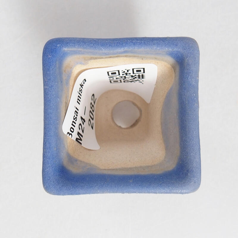 Mini bonsaischaal 4 x 4 x 3,5 cm, kleur blauw