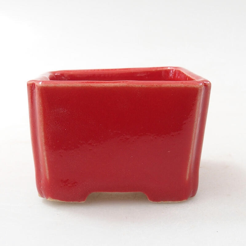Mini bonsaischaal 5 x 5 x 3,5 cm, kleur rood