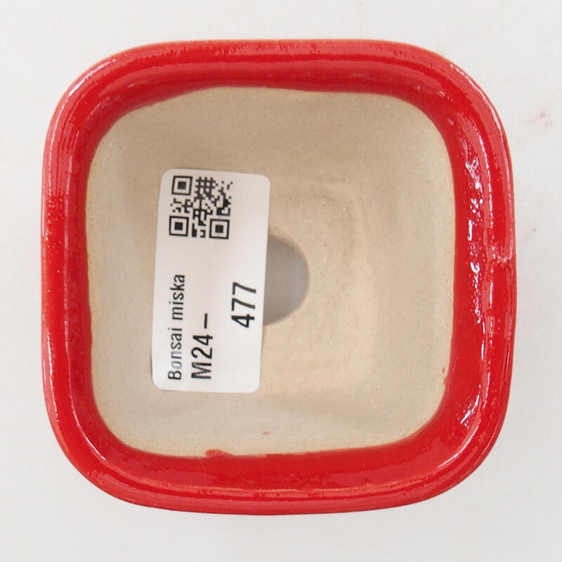 Mini bonsaischaal 6,5 x 6,5 x 4,5 cm, kleur rood