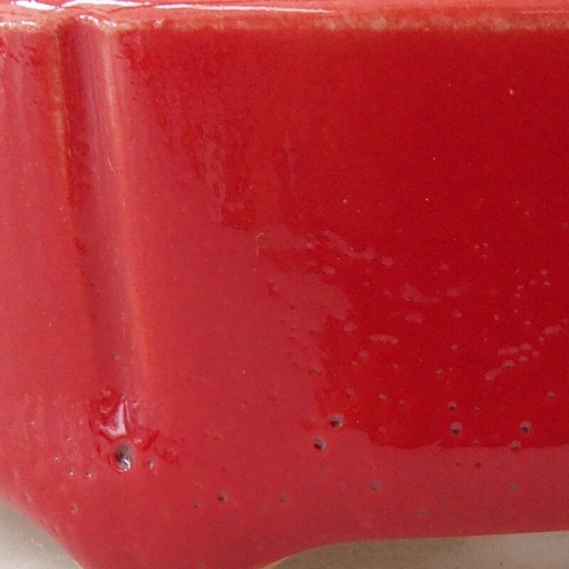 Mini bonsaischaal 7 x 7 x 3 cm, kleur rood