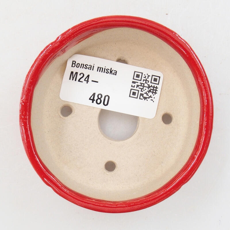 Mini bonsaischaal 7 x 7 x 3 cm, kleur rood