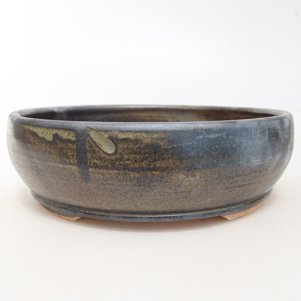 Bonsaischaal van keramiek 16,5 x 16,5 x 5 cm, bruin