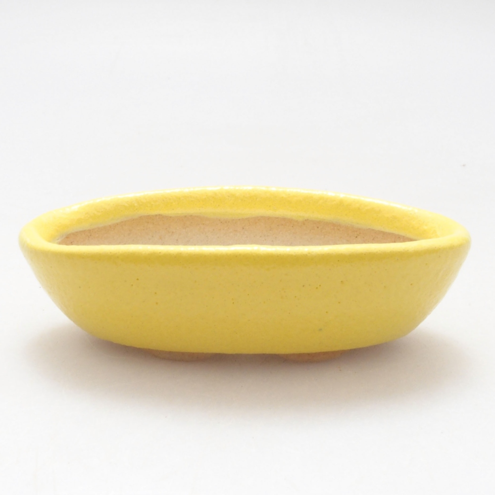 Bonsaischaal van keramiek 6,5 x 3,5 x 2 cm, geel
