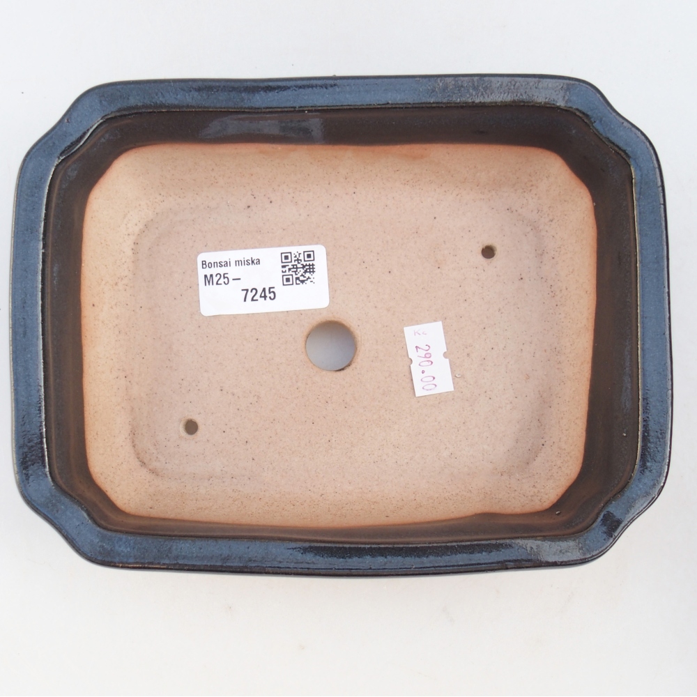 Bonsaischaal van keramiek 26 x 26 x 8 cm, kleur rood