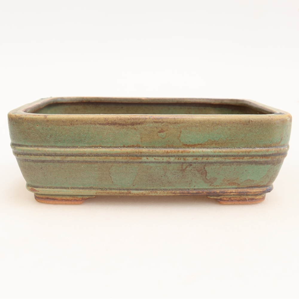 Keramische bonsaipot 17 x 12,5 x 5,5 cm, kleur groen