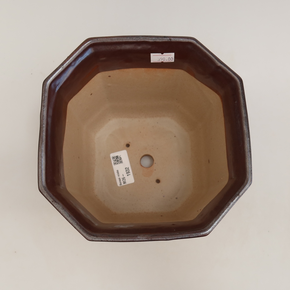 Keramische bonsaipot 17,5 x 17,5 x 15,5 cm, metaalachtige kleur