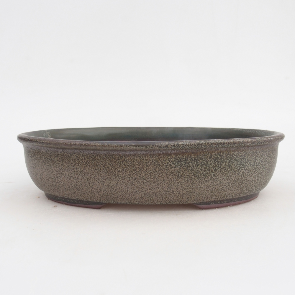 Bonsaischaal van keramiek 21,5 x 17 x 5 cm, grijs