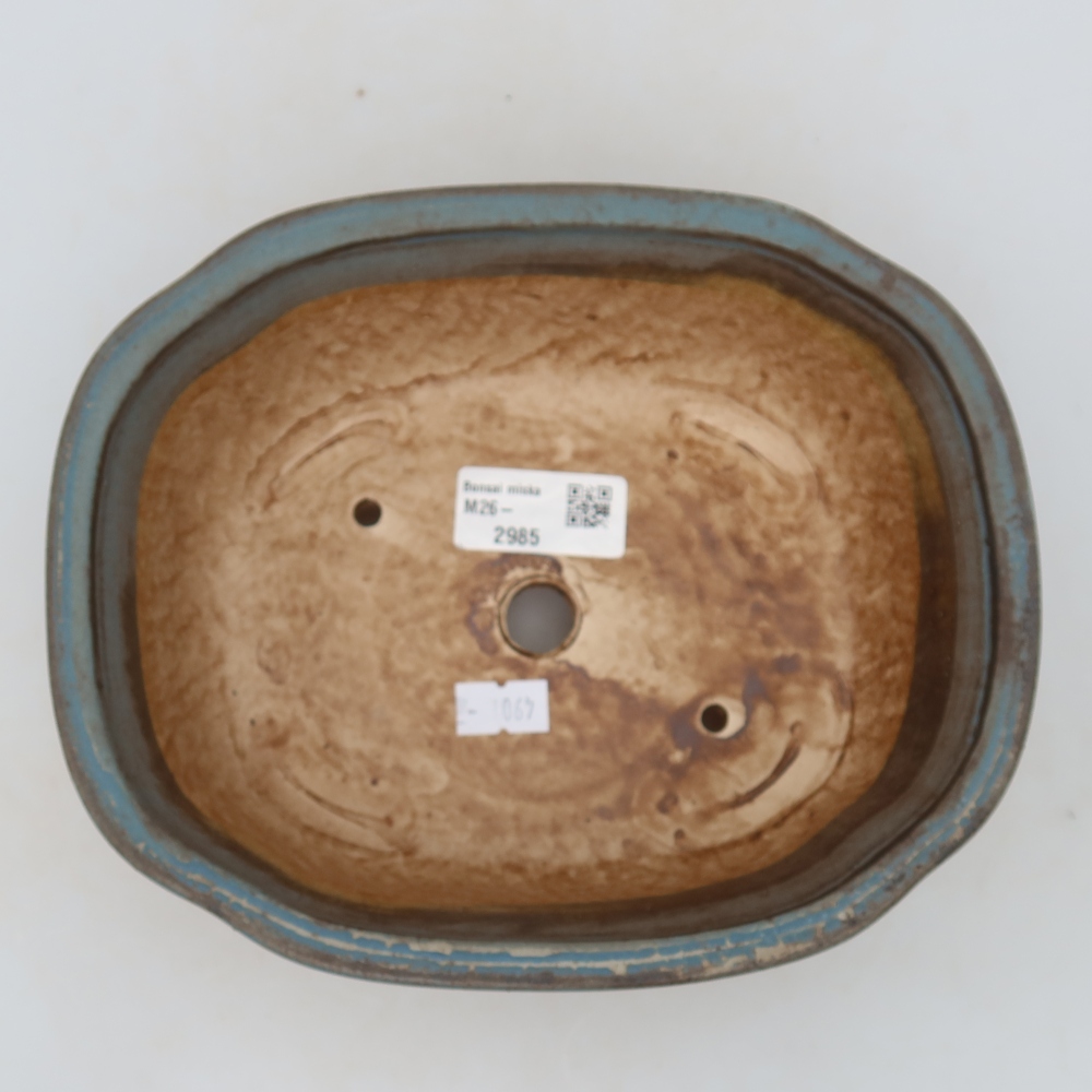 Keramische bonsaipot 20 x 16,5 x 7 cm, kleur: blauw