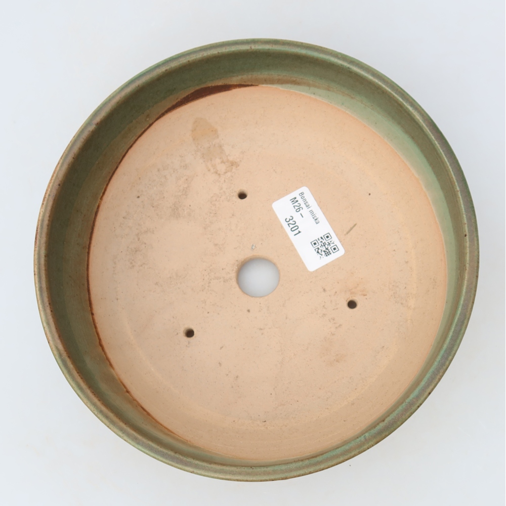 Keramische bonsaischaal 18 x 18 x 6,5 cm, kleur: groen
