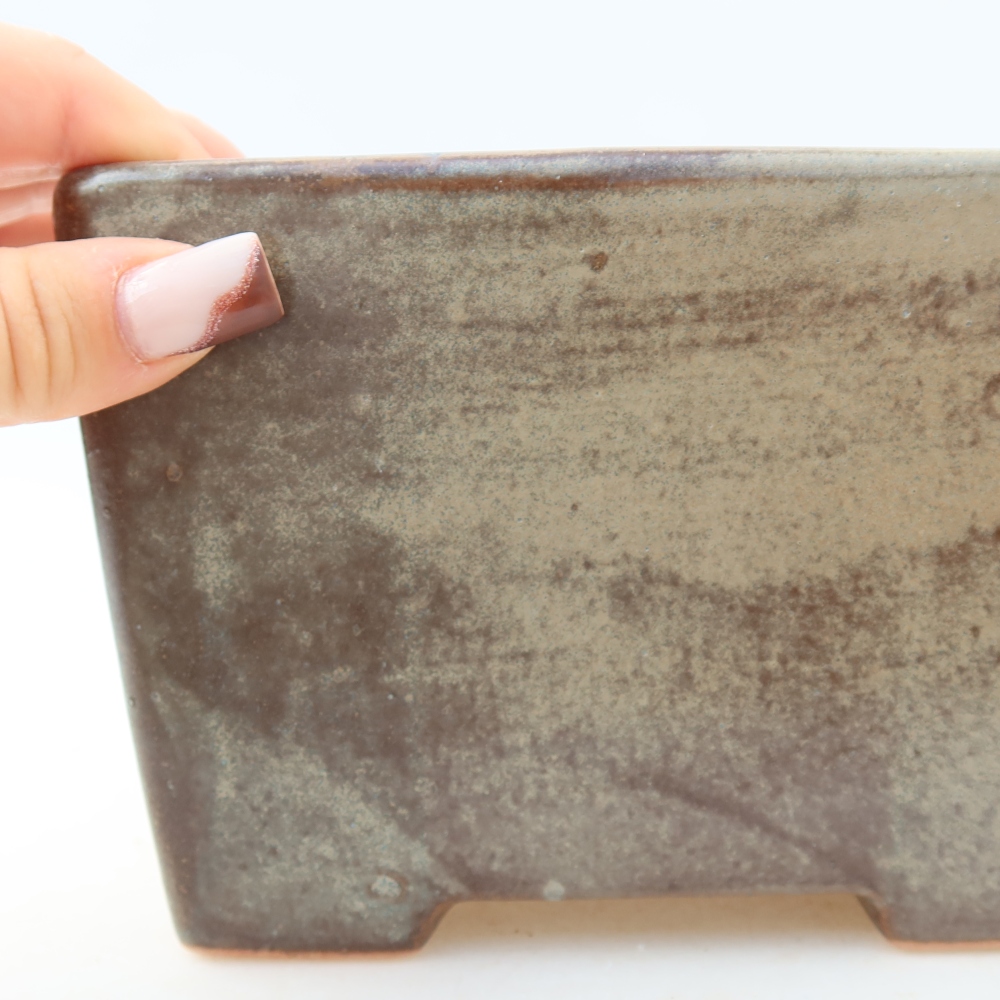 Keramische bonsaipot 15,5 x 15,5 x 11 cm, kleur bruin