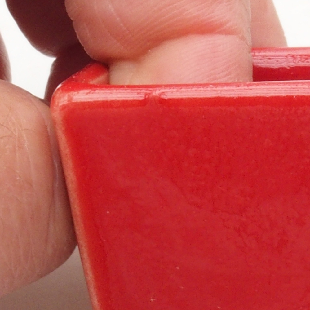 Mini bonsaischaal 3,5 x 3,5 x 3 cm, kleur rood