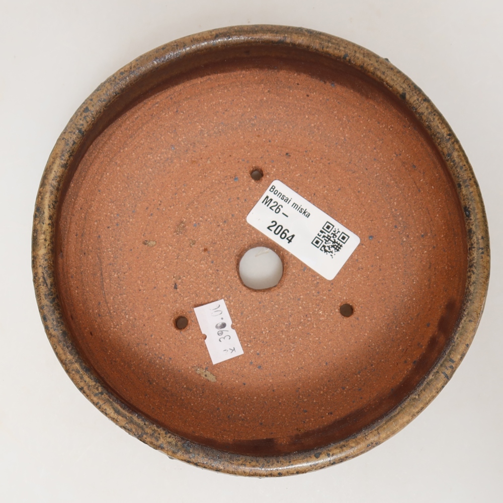 Keramische bonsaipot 14,5 x 14,5 x 5 cm, kleur bruin